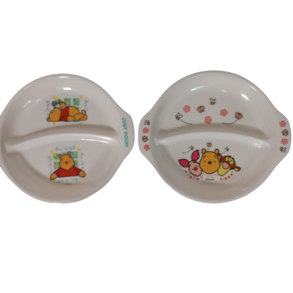 Disney Winnie the Pooh Tigger Divided Plates Set 2 Melamine Toddler Dishes